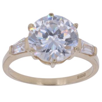 9ct Yellow Gold Cubic Zirconia Solitaire Ring