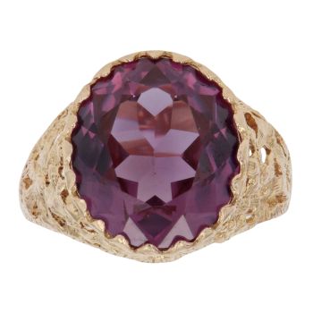 9ct Yellow Gold Amethyst Solitaire Ring