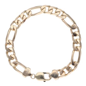 9ct Yellow Gold Figaro Bracelet 9"