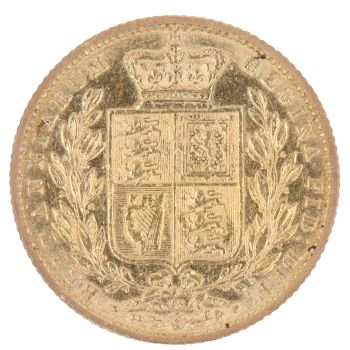 1865 Victoria Young Head UK Full Sovereign Coin