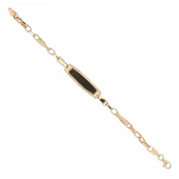 14ct Yellow Gold Greek Key ID Bracelet 6"