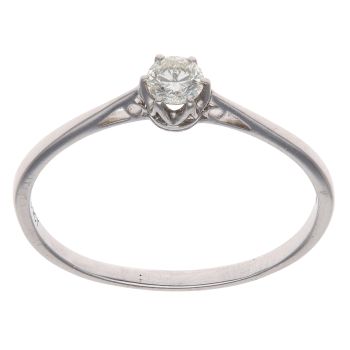 9ct White Gold 0.25ct Brilliant Cut Diamond Solitaire Ring