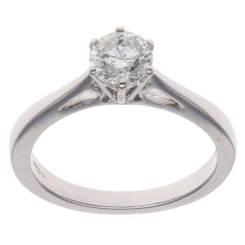 18ct White Gold 0.78ct Brilliant Cut Diamond Solitaire Ring