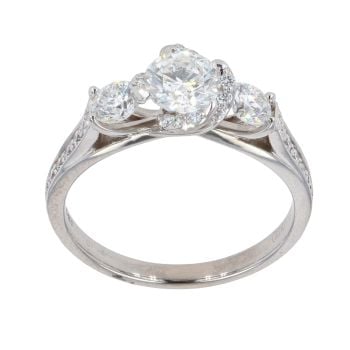 18ct White Gold 1.00cts Diamond Trilogy Ring