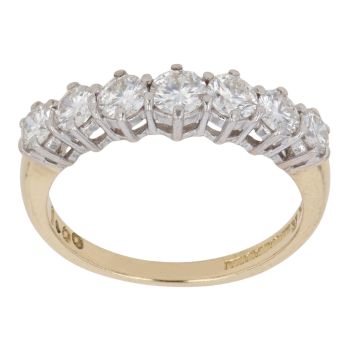 18ct Yellow Gold 1.00ct Brilliant Cut Diamond Severn Stones Ring
