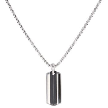 Unique & Co Stainless Steel and Black IP Plated Pendant and Chain 20"