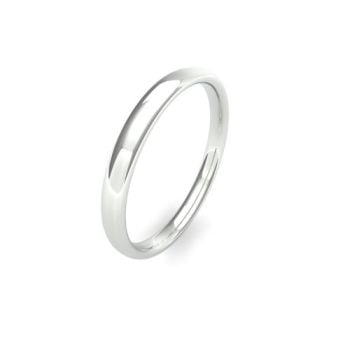 Platinum 2.5mm Slight Court Wedding Band