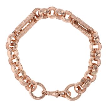 9ct Rose Gold Interlocking Fancy Belcher Bracelet 8"