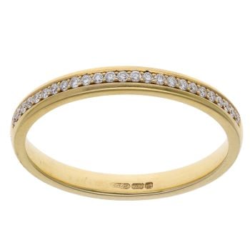 18ct Yellow Gold 0.10ct Brilliant Cut Diamond Half Eternity Ring