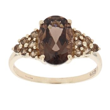 9ct Yellow Gold Smoky Quartz Ring