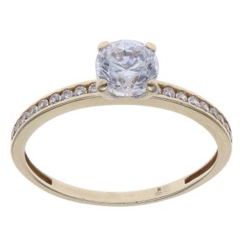 9ct Yellow Gold Cubic Zirconia Solitaire Ring