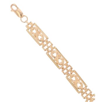 9ct Yellow Gold Infinity Fancy Bracelet 7"