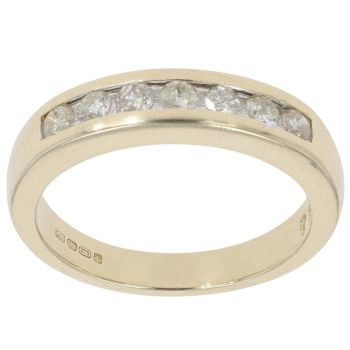 9ct Yellow Gold 0.33ct Brilliant Cut Diamond Half Eternity Ring