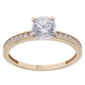 9ct Yellow Gold Cubic Zirconia Single Stone Ring
