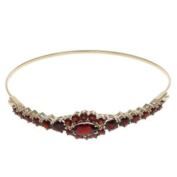 9ct Yellow Gold Garnet Fancy Bangle
