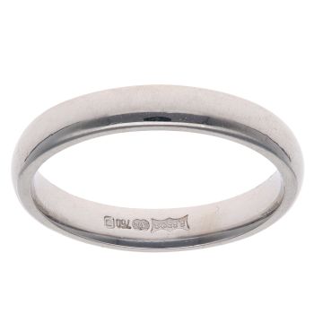 18ct White Gold Wedding Band 3.3mm