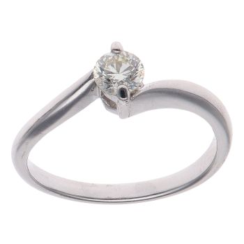 18ct White Gold 0.33ct Brilliant Cut Diamond Solitaire Ring