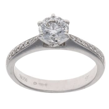 18ct White Gold 0.85ct Brilliant Cut Diamond Solitaire Ring