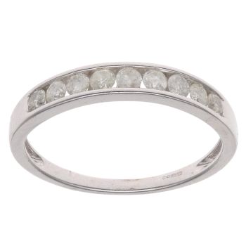 9ct White Gold 0.50ct Brilliant Cut Diamond Half Eternity Ring