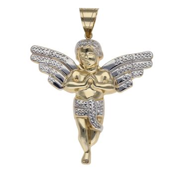 14ct Yellow and White Gold Cherub Pendant