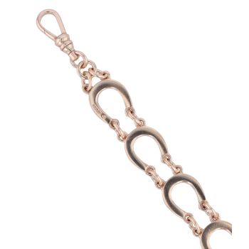 9ct Rose Gold Horseshoe Bracelet 7.5"