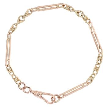 9ct Yellow and Rose Gold Fancy Bracelet 7.5"
