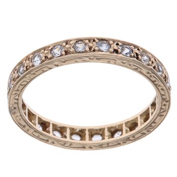 9ct Yellow Gold Cubic Zirconia Full Eternity Ring