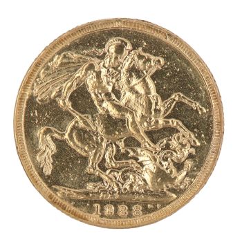 1888 Victoria Jubilee Head UK Full Sovereign Coin