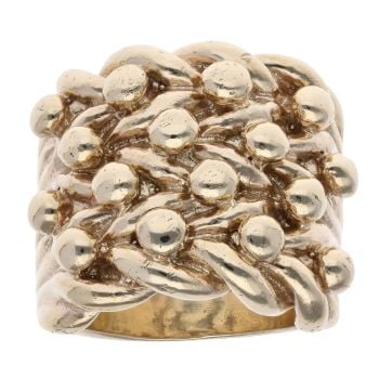 9ct Yellow Gold Four Row Keeper Ring