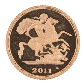 2011 Elizabeth II Fourth Portrait UK Half Sovereign Coin