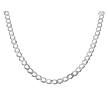 Silver Curb Chain 24" By Icesia