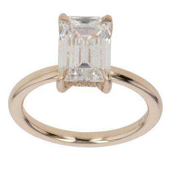 9ct Yellow Gold 3.23ct Emerald Cut Lab Grown Diamond Solitaire Ring
