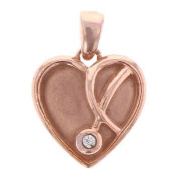 9ct Rose Gold 0.05ct Diamond Tree Of Life Clogau Heart Pendant