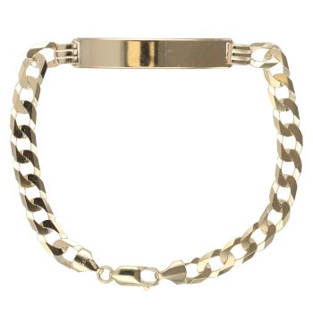 9ct Yellow Gold ID Curb Bracelet 8.5"