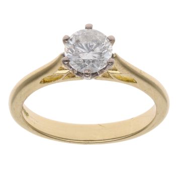18ct Yellow Gold 0.80ct Brilliant Cut Diamond Solitaire Ring