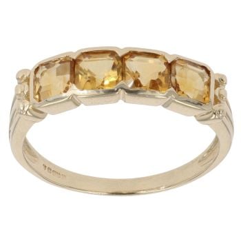 9ct Yellow Gold Citrine Four Stone Ring