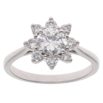 18ct White Gold 1.30ct Brilliant Cut Diamond Cluster Ring