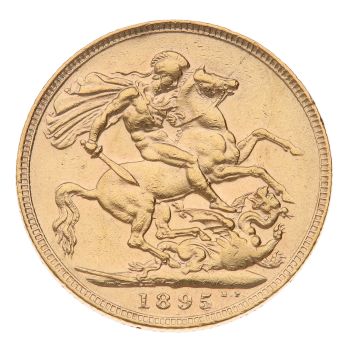 1895 Victoria Old Head UK Full Sovereign Coin