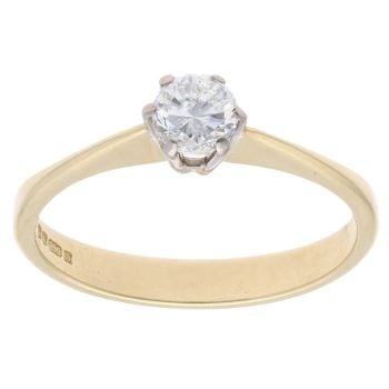 18ct Yellow Gold 0.50ct Brilliant Cut Diamond Solitaire Ring