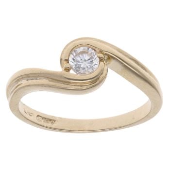 9ct Yellow Gold Cubic Zirconia Single Stone Ring