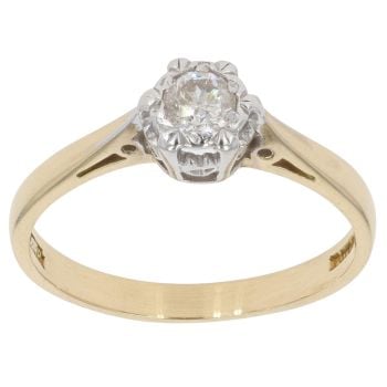 18ct Yellow Gold 0.25ct Brilliant Cut Diamond Solitaire Ring