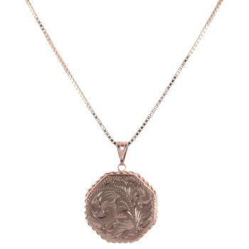 9ct Rose Gold Locket Pendant and Chain 28"