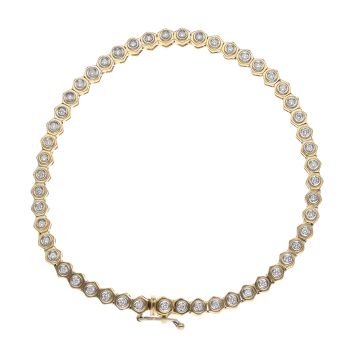 18ct Yellow Gold 0.50ct Brilliant Cut Diamond Fancy Bracelet 7"