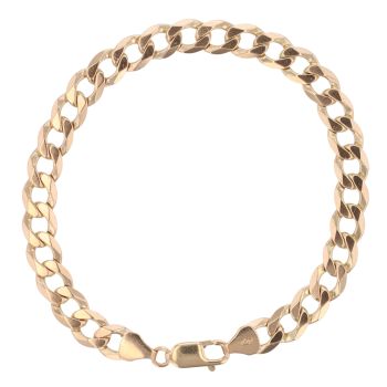 9ct Yellow Gold Curb Bracelet 8"