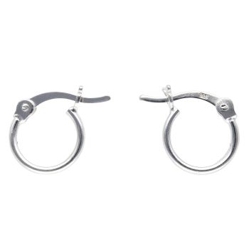 Silver Round Hoop Earrings By Icesia