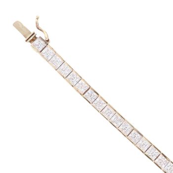 9ct Yellow Gold Cubic Zirconia Tennis Bracelet 7.5"