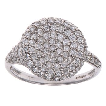 18ct White Gold 1.00ct Brilliant Cut Diamond Circle Ring