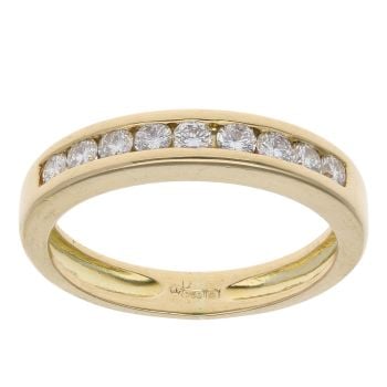18ct Yellow Gold 0.25ct Brilliant Cut Diamond Half Eternity Ring