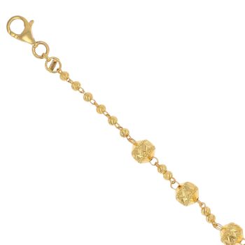 22ct Yellow Gold Fancy Bead Bracelet 7"
