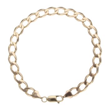 9ct Yellow Gold Curb Bracelet 8"